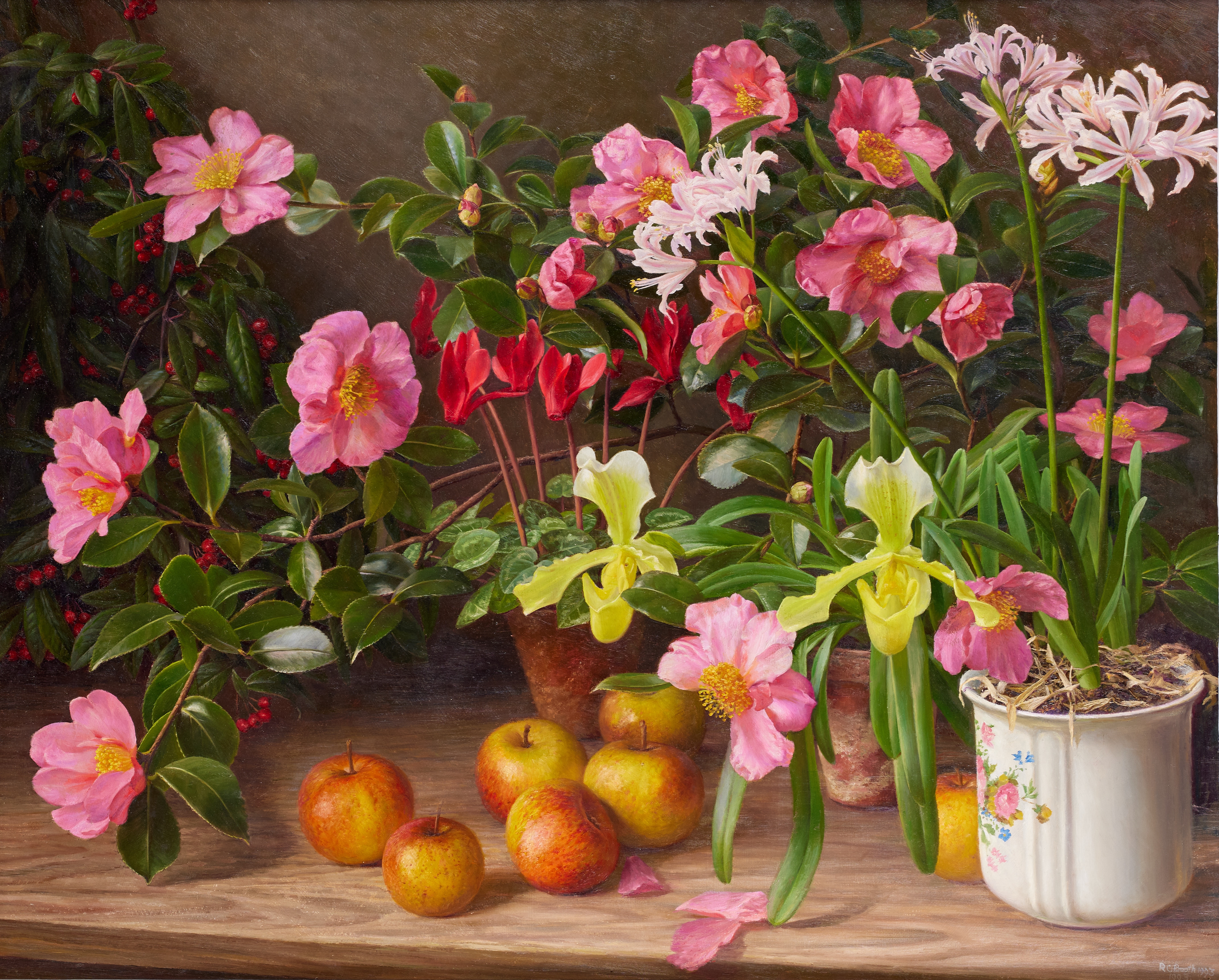 “Camellia, Cyclamen and other Flowers” by Raymond Booth, 1993