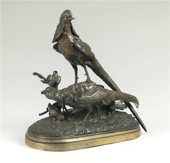 Pheasants by Auguste Jean Baptiste Lechesne