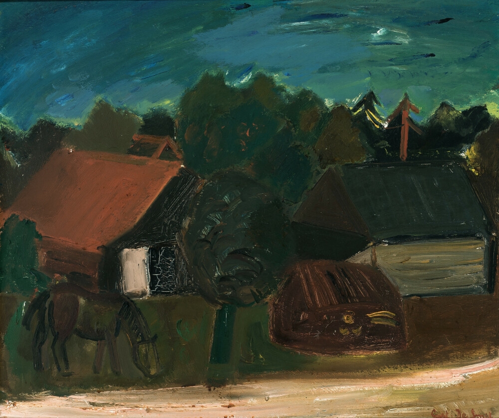 Gustave de Smet Farm with horse (1936) MutualArt