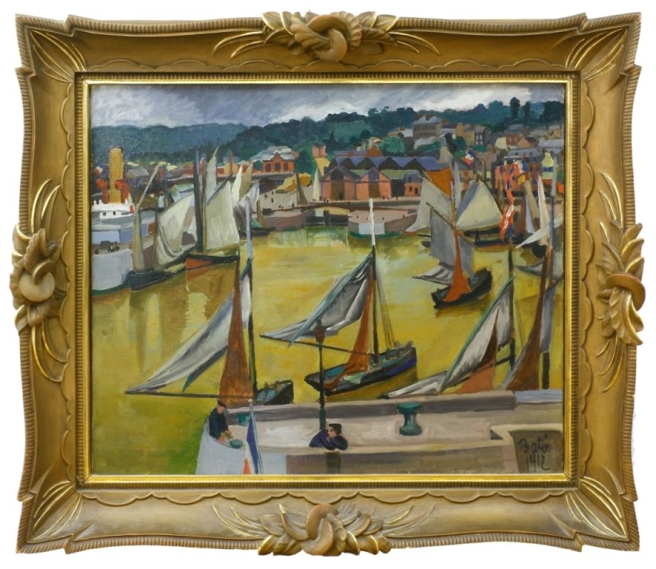 Boote im Hafen by József Bató, 1912
