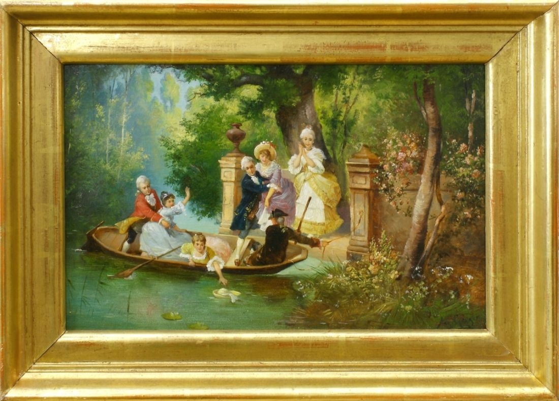 Caspar Augustin Geiger | Gesellschaft im Park mit Bootsfahrt (1924 ...