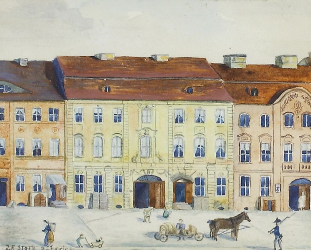Artwork by Johann Friedrich Stock, Altstadtstraße in Potsdam, Made of watercolor on cardboard