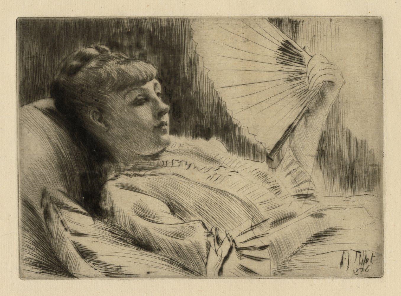 James Jacques Joseph Tissot | The Fan (1876) | MutualArt