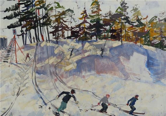 Skiers by Jānis Pauļuks