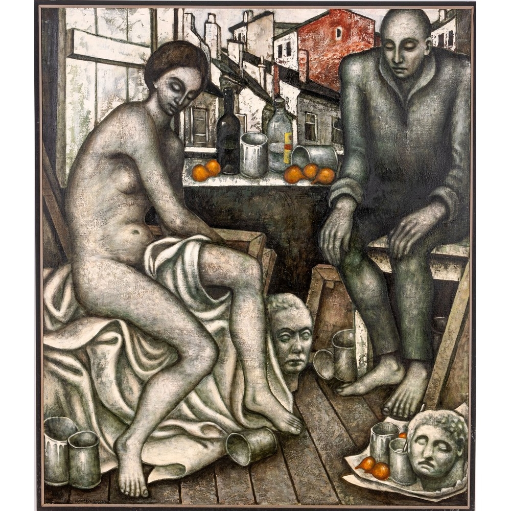 Artwork by Wieslaw Garbolinski, Im Atelier II, Made of oil on canvas