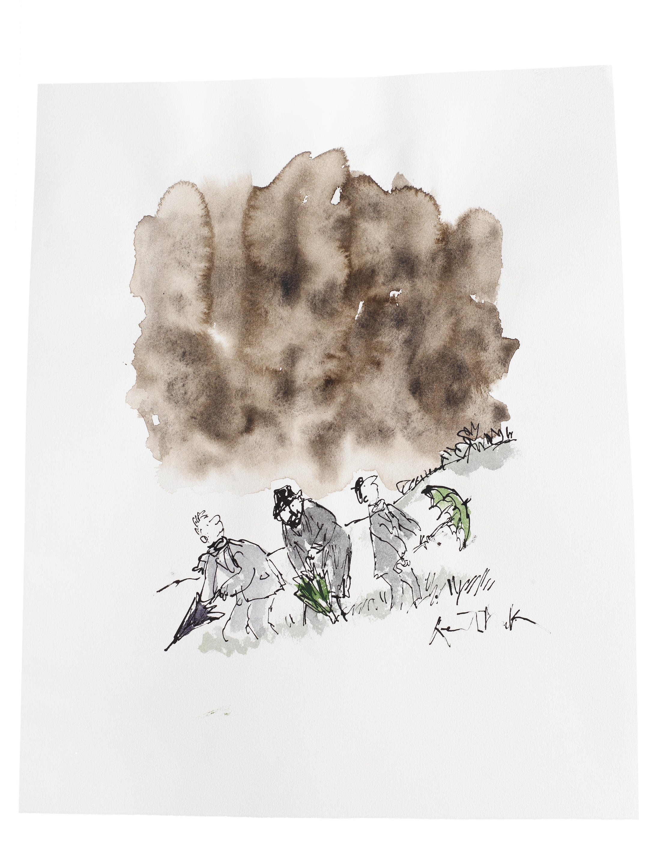 Quentin Blake | Looks like Rain (unframed) (2023) | MutualArt