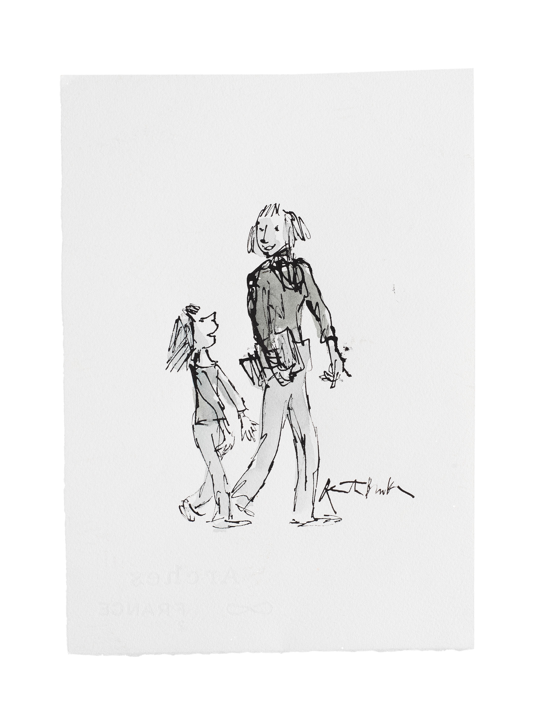Quentin Blake | Telling the Teacher (unframed) (2023) | MutualArt