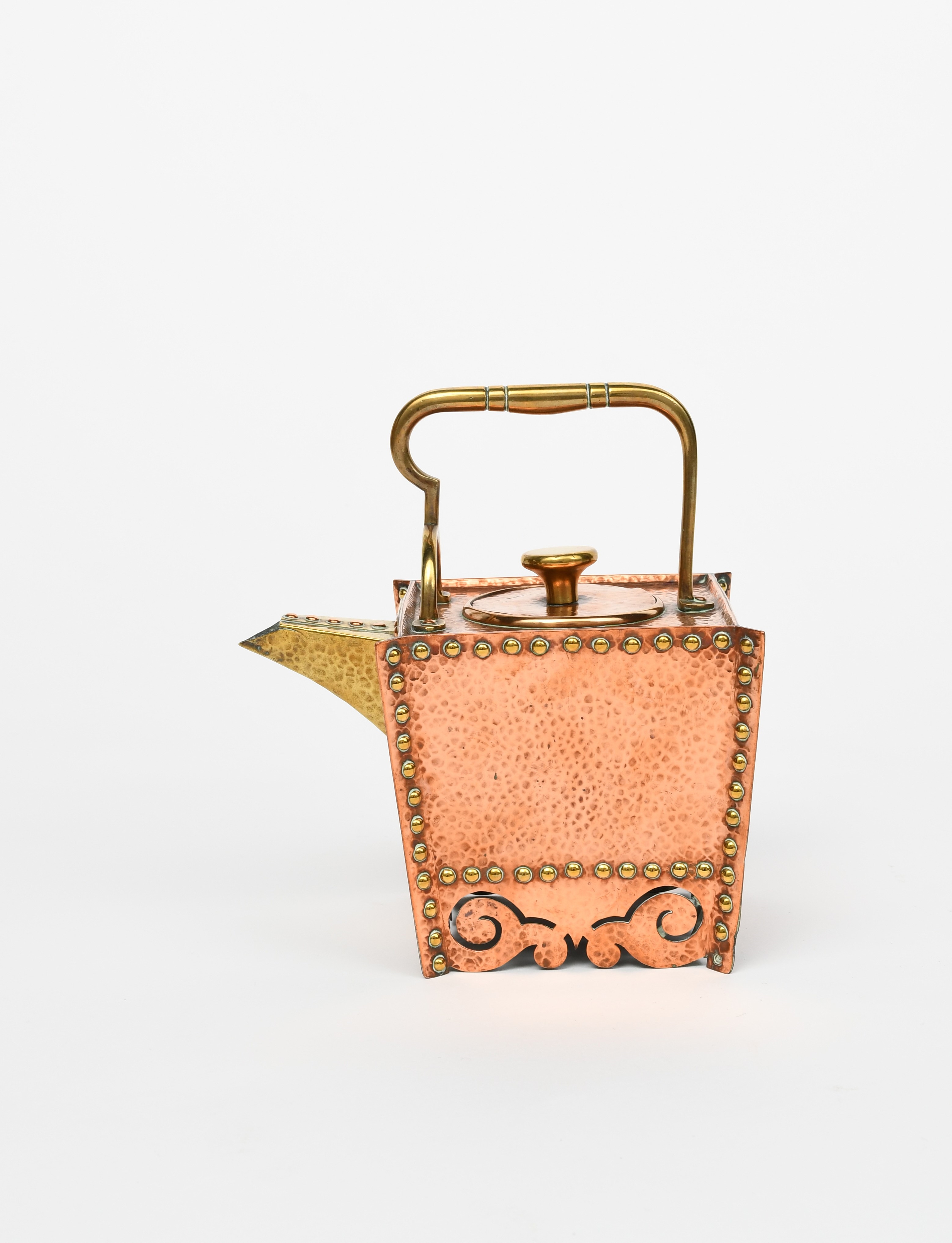 Christopher Dresser A Benham & Froud copper and brass tea kettle and
