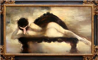 Female Nude Laying on Bench - Mark Tochilkin