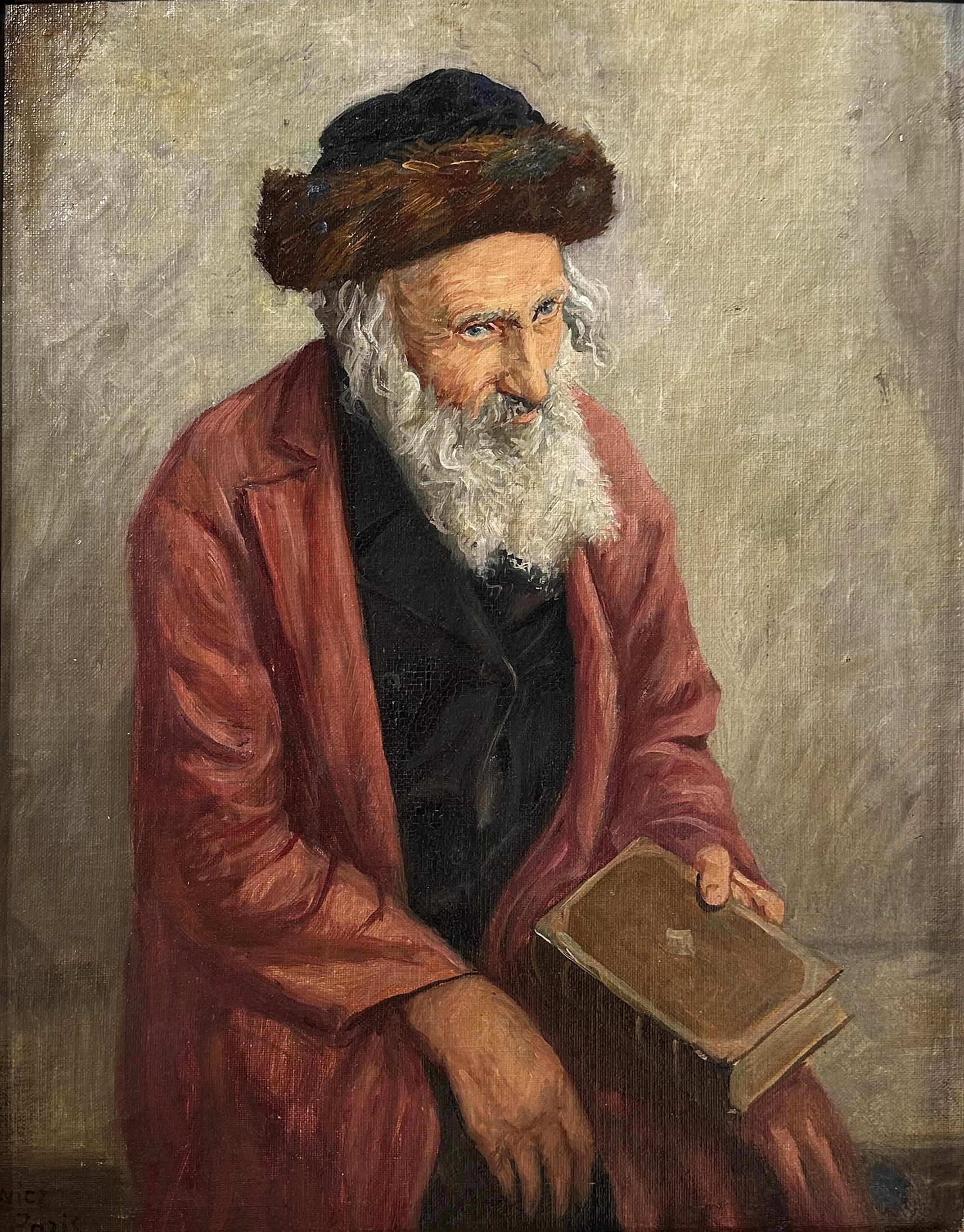 Tadeusz Ajdukiewicz | Rabbi with a Red Coat (Circa 1890) | MutualArt