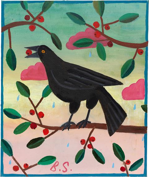 Crow With Berries by Ben Sledsens, Painted in 2017