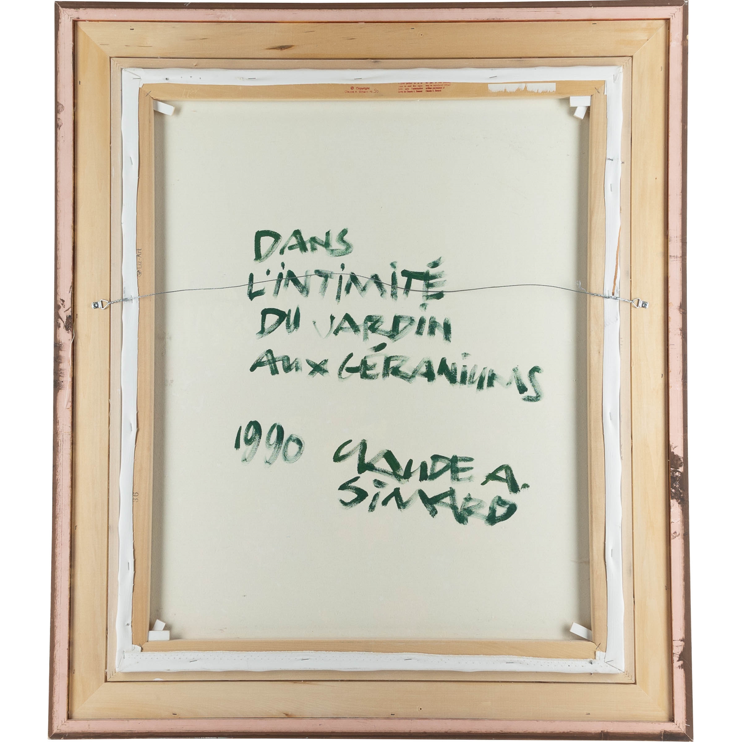 Claude A. Simard | DANS L'INTIMITE DU JARDIN AUX GERANIUMS, 1990 (1990 ...