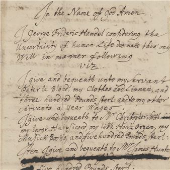 Handel’s Will: Love & Legacy - The Foundling Museum