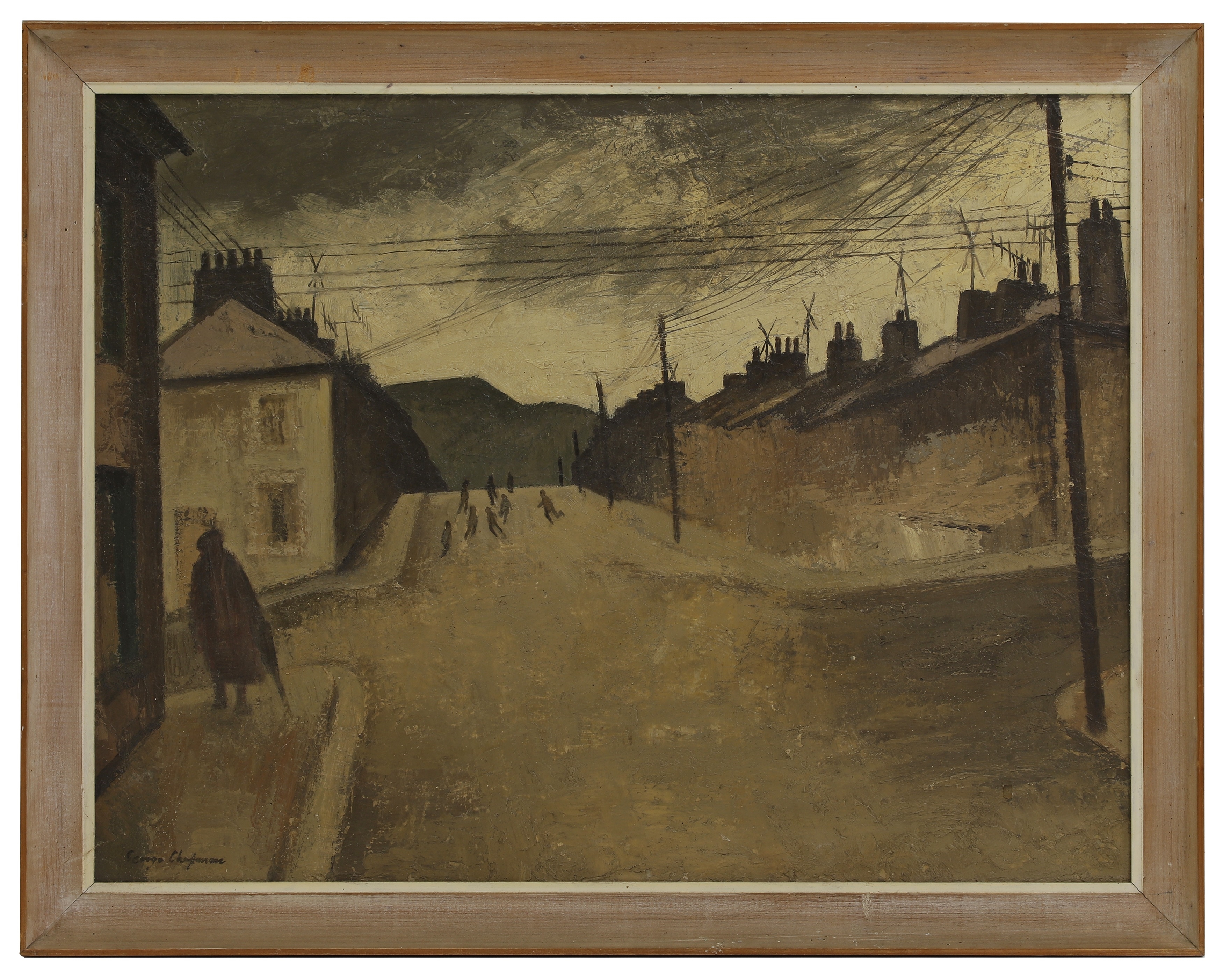 George Chapman | A street scene with children playing believed to be ...
