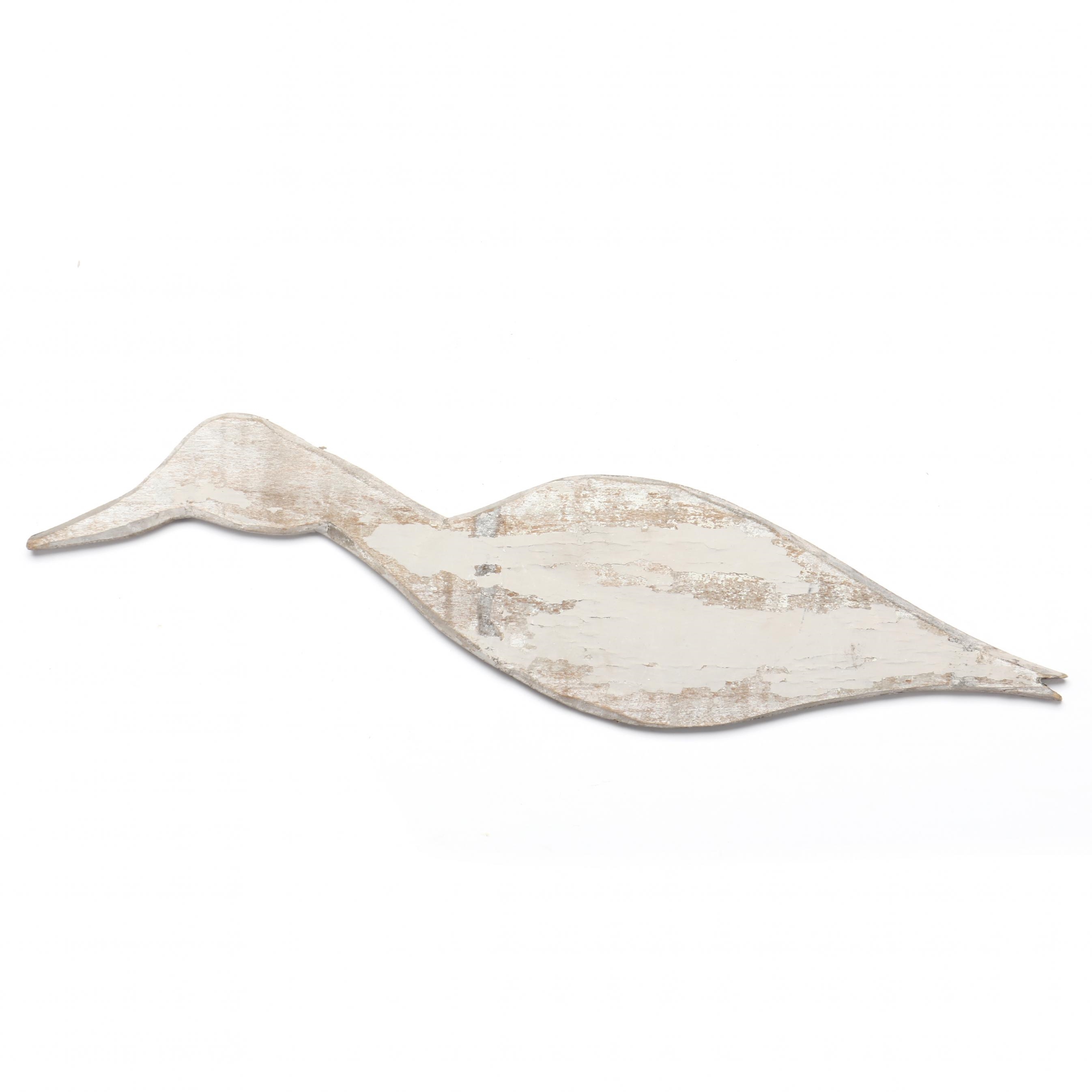 Artwork by Clem Fulcher, Egret, Made of carved and painted wood