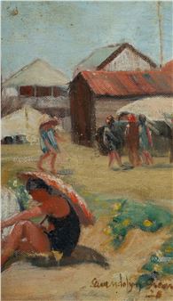 Summer's Day with Seated Bather - Gwendolyn Grant