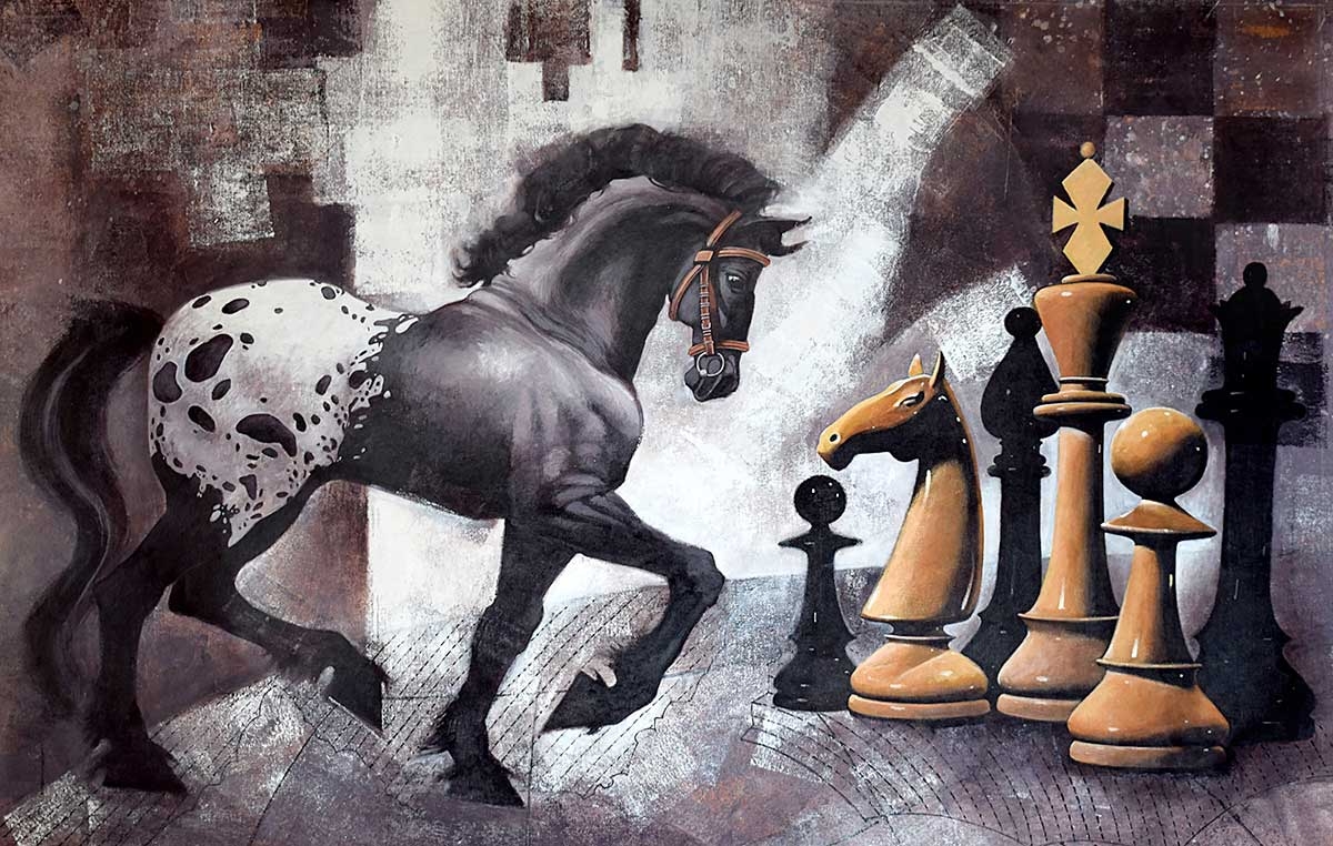 Mithu Biswas | Horse in the Chess_18 | MutualArt