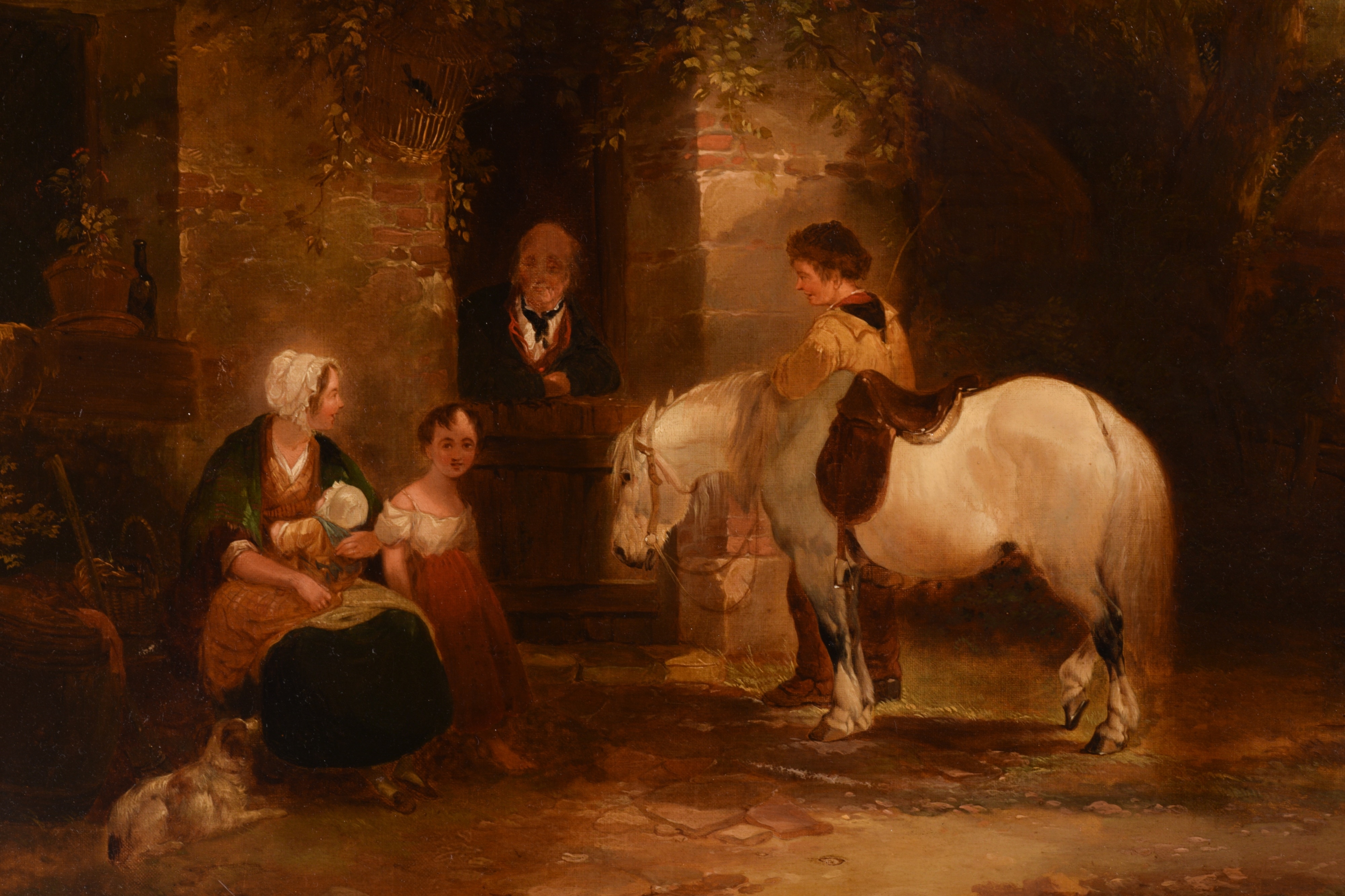 William Shayer Sr. | Family with a pony outside a farmhouse (1787 ...