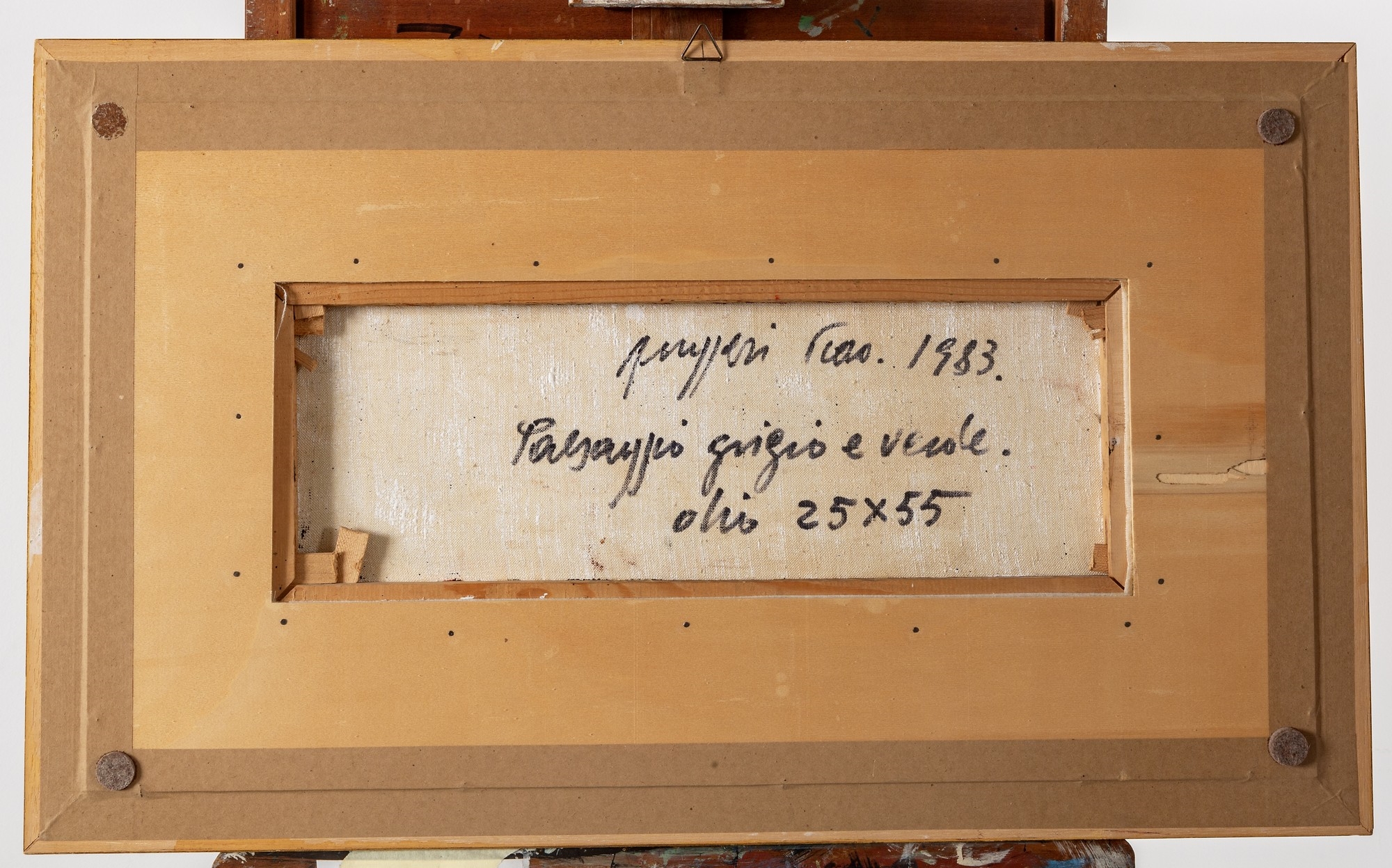 Artwork by Piero Ruggeri, Paesaggio Grigio e Verde 1983, Made of oil on canvas