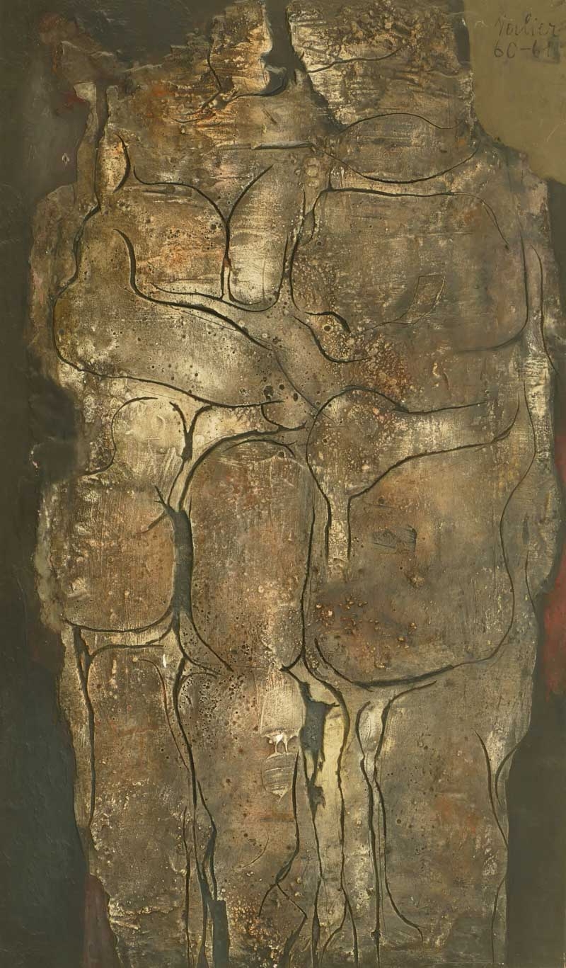 Artwork by Willy Valier, AMANTI, Made of Tecnica mista su gesso su legno