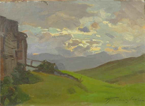 PAESAGGIO MONTANO CON FIENILE