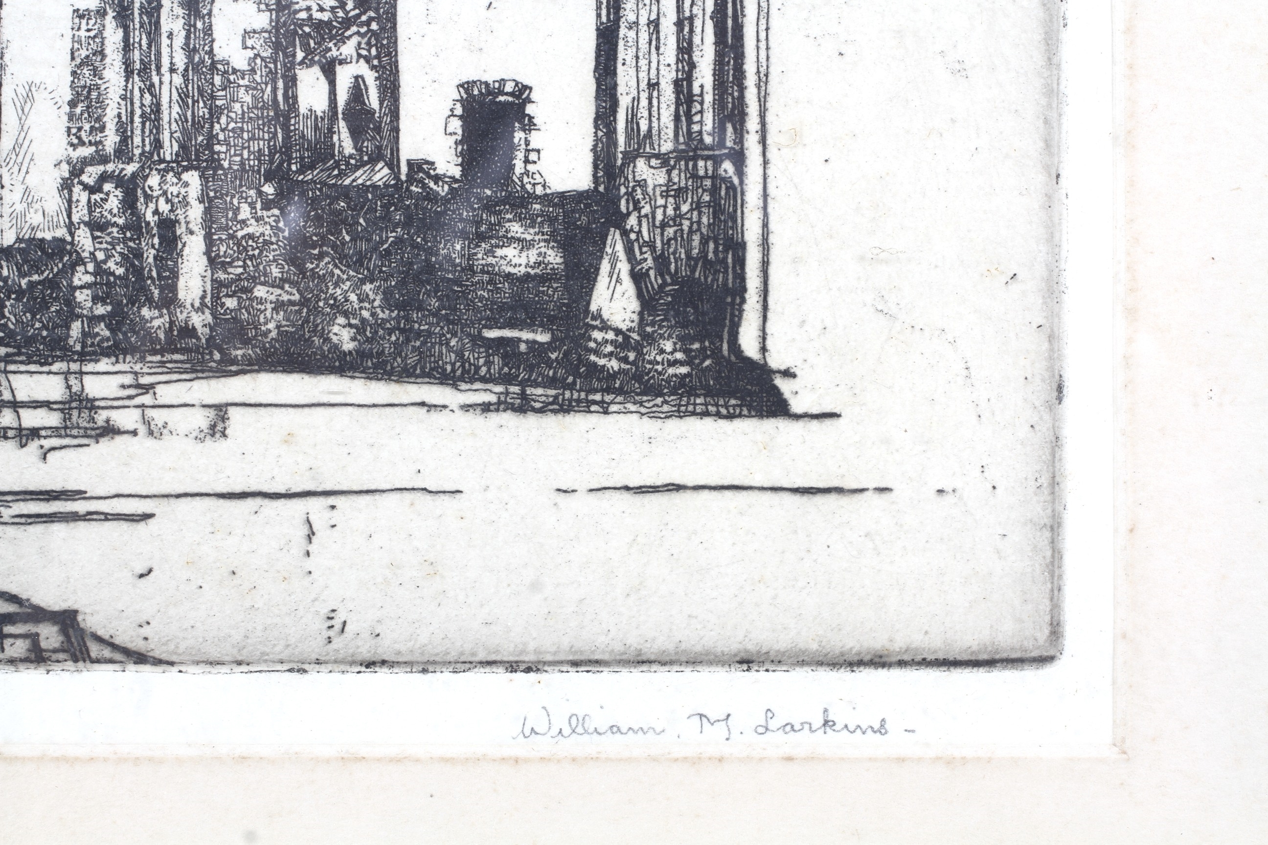 Artwork by William Martin Larkins, Le Quai de Rosaine Bruges, Made of etching