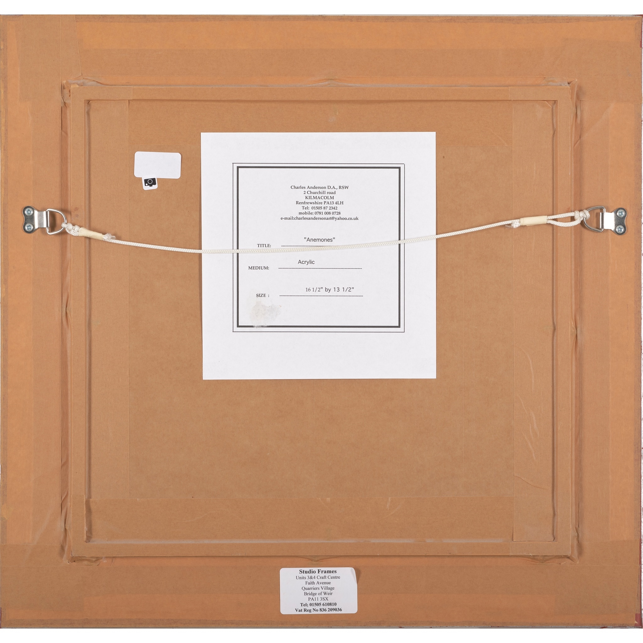 Artwork by Charles Anderson, ANEMONES, Made of acrylic on board