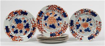 A set of seven Mason's imari pattern ironstone plates, early 19th century - China Marks