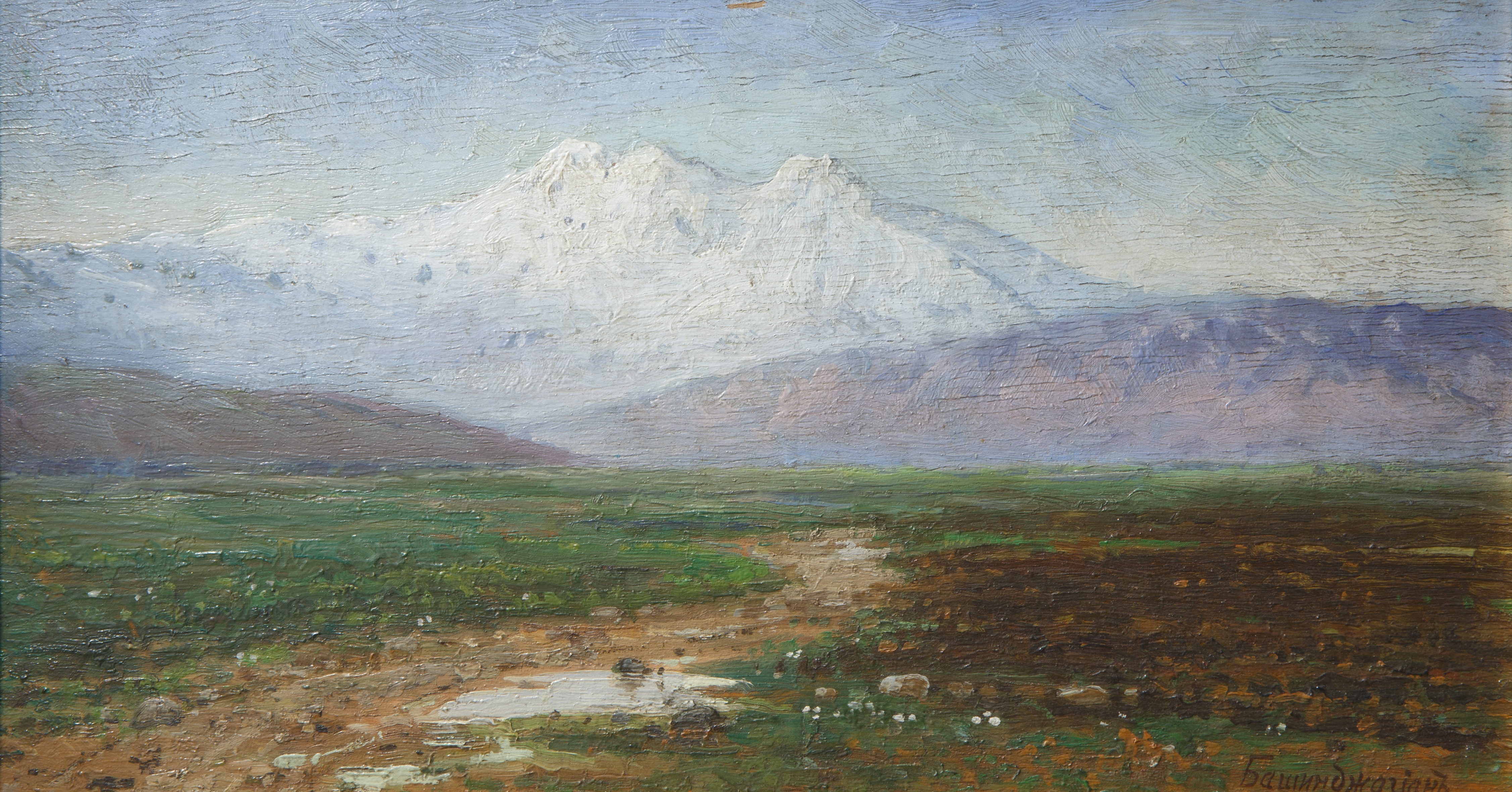 Artwork by Georgii Zakharovitch Bashindzhagian, Mt. Aragat, Made of oil on board