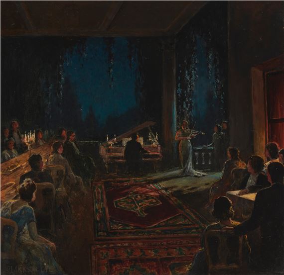 Evening Dinner Party With Musicians by Clarkson Dye