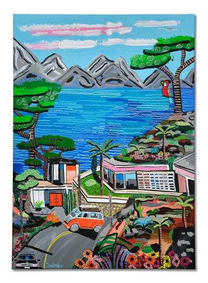 Pacific Ocean view Mid Century Modern by Filipp Jenikae, Painted in 2022