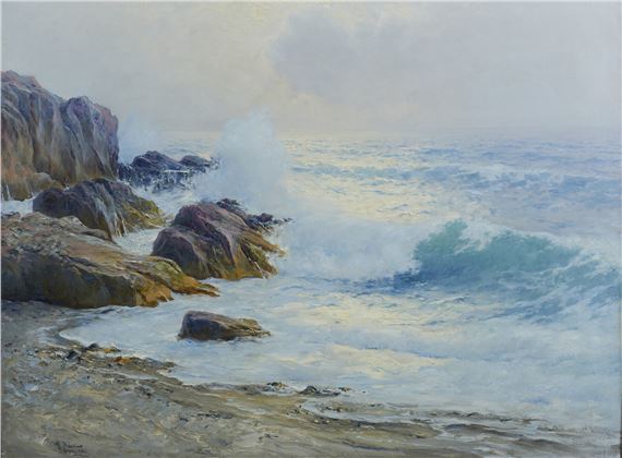 Seastorm in Capri by Michele Federico, dated 1920