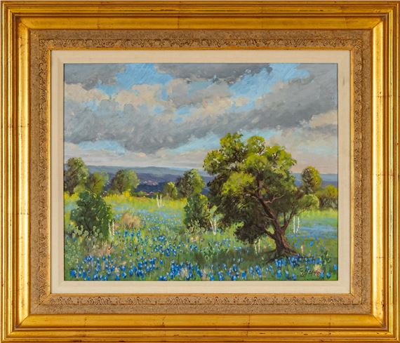 Bluebonnets and Oak trees, 1966 by Carl Thomas Hoppe, 1966