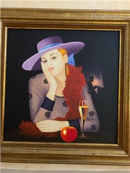 Elegant woman with a glass of champagne - Marcel Lacmer