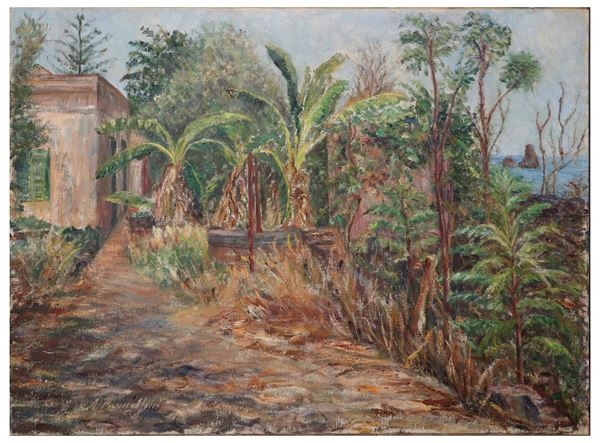 Artwork by Anna Pandolfini, Villa Guarnaccia in Acitrezza, 20th century, Made of Oil painting on canvas