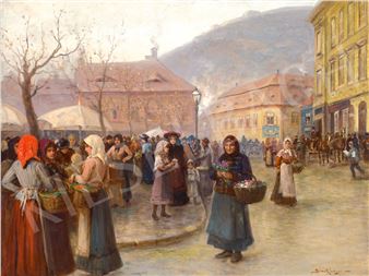 Market in Döbrente Square (Budapest) - Lajos Bruck