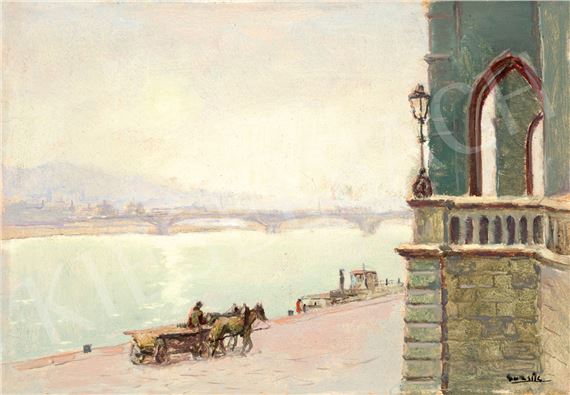 Budapest, Parliament, Margaret Bridge by Ödön Guzsik, 1930s