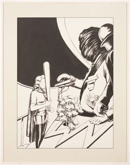 Feutre et encre de Chine sur papier, signée en bas à droite - Mihael Milunovic