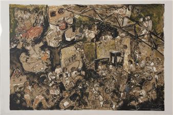 Lithographie, signée et datée 92 au crayon en bas à droite et numérotée 128 x 150 en bas à gauche - Bruno Hadjadj