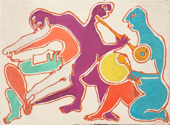 Jean Pons | Jazz I Huile sur toile, signée en bas à droite (2023 ...