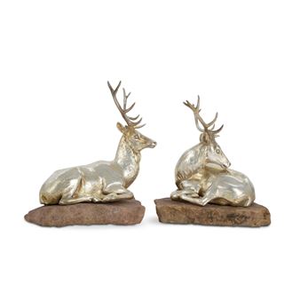 A Pair of Victorian Silver Stags, Edward & John Barnard, London - John Barnard
