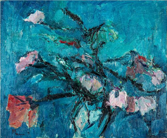 STILL LIFE OF FLOWERS by Leslie Marr, 1971