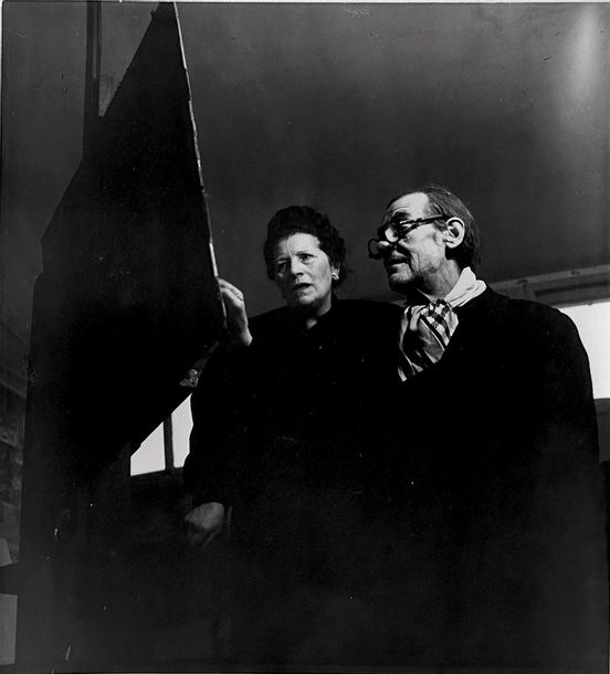 Maurice Utrillo and Lucie Valore, Le Vésinet, 1946 by Robert Doisneau, 1946