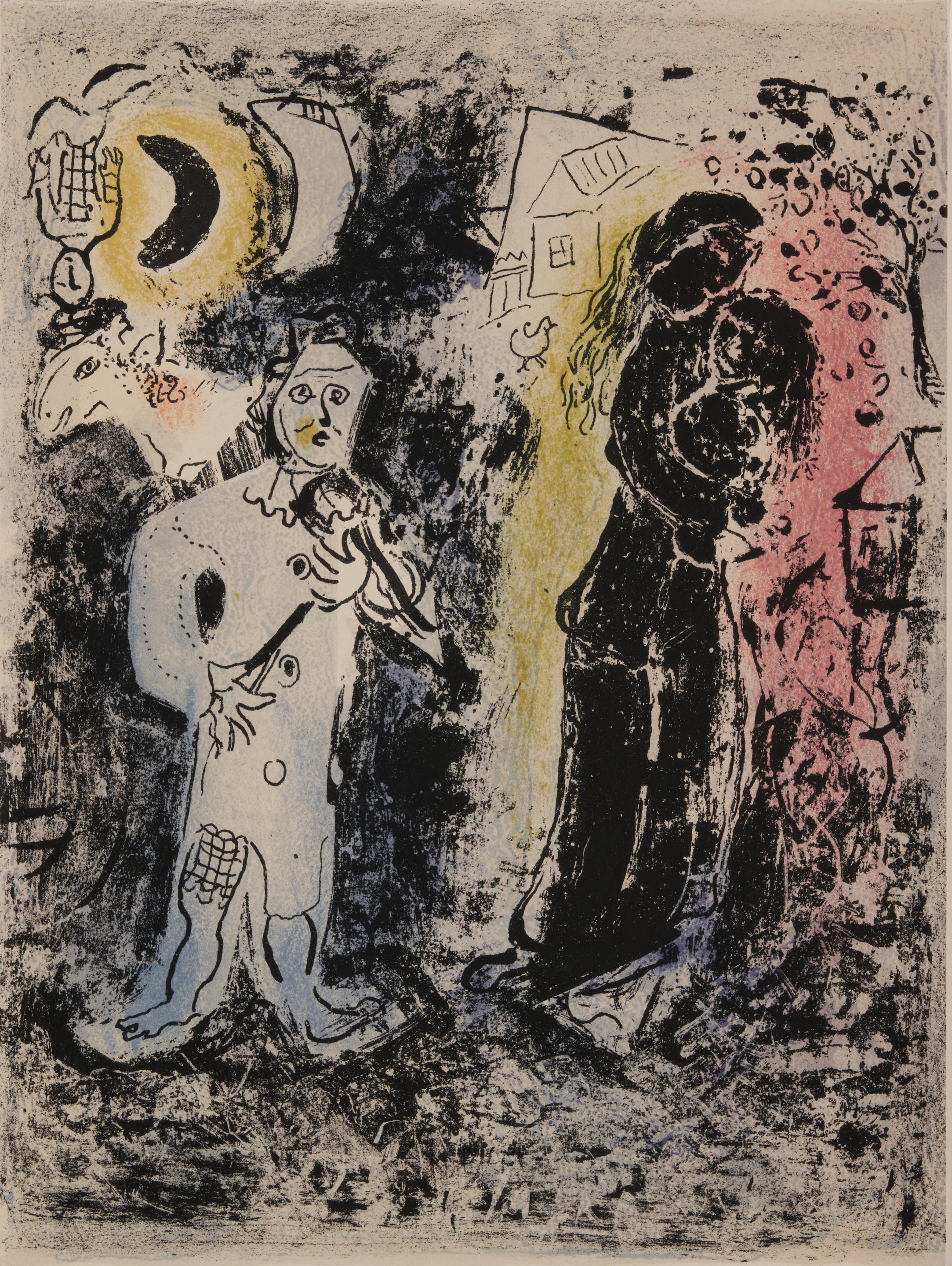 Marc Chagall | COUPLE NOIR AU MUSICIEN FROM CHAGALL LITHOGRAPHE (Circa ...