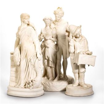 A WORCESTER PARIAN FIGURE, 'FAUST & MARGRET' - William Boyton Kirk