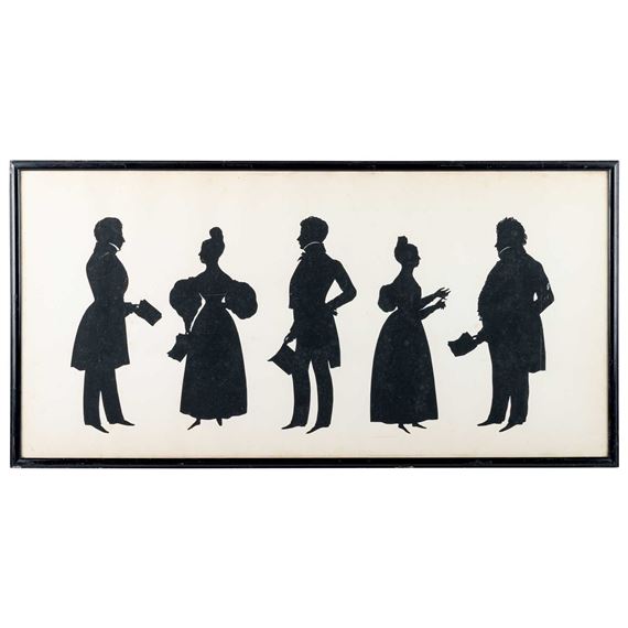 SILHOUETTE PORTRAITS OF THE FEUGE FAMILY 1835 by Augustin Amant Constant Fidèle Edouart, 1835