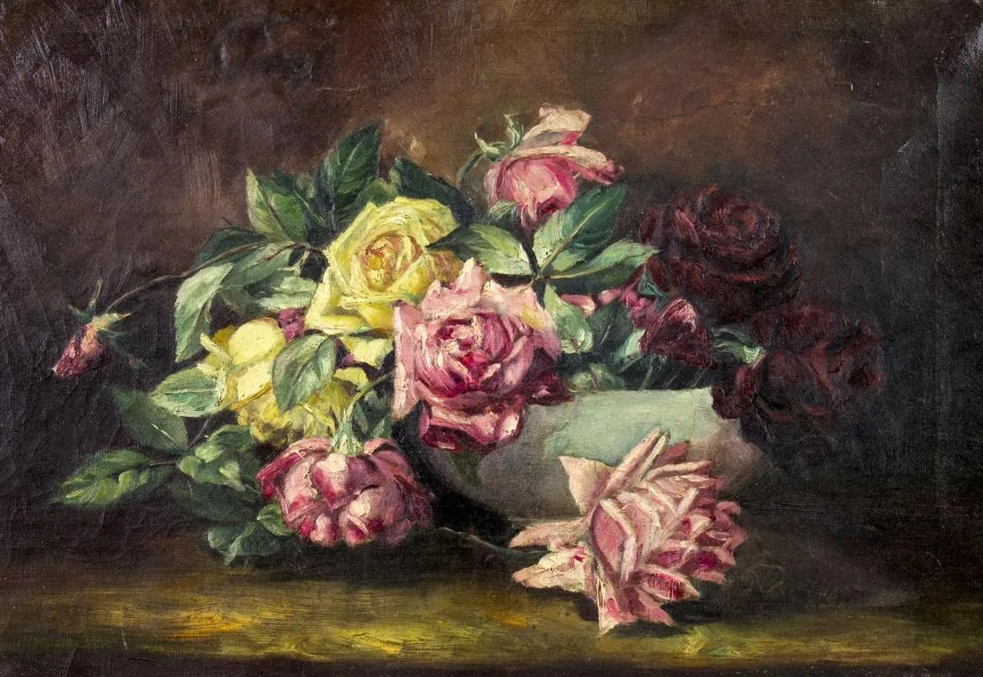 American School, 19th Century | Still Life with Roses | MutualArt