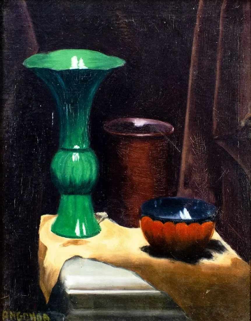 Berty Angonoa | Still Life with Vases and Bowl | MutualArt