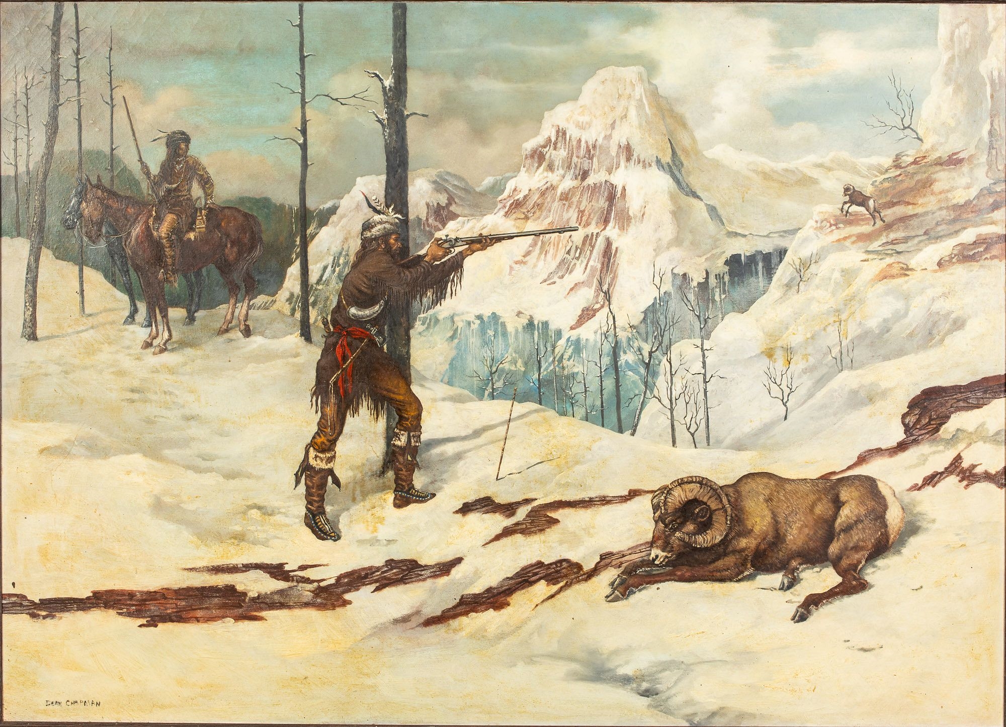 Western Winter Hunting Scene by Dean Chapman