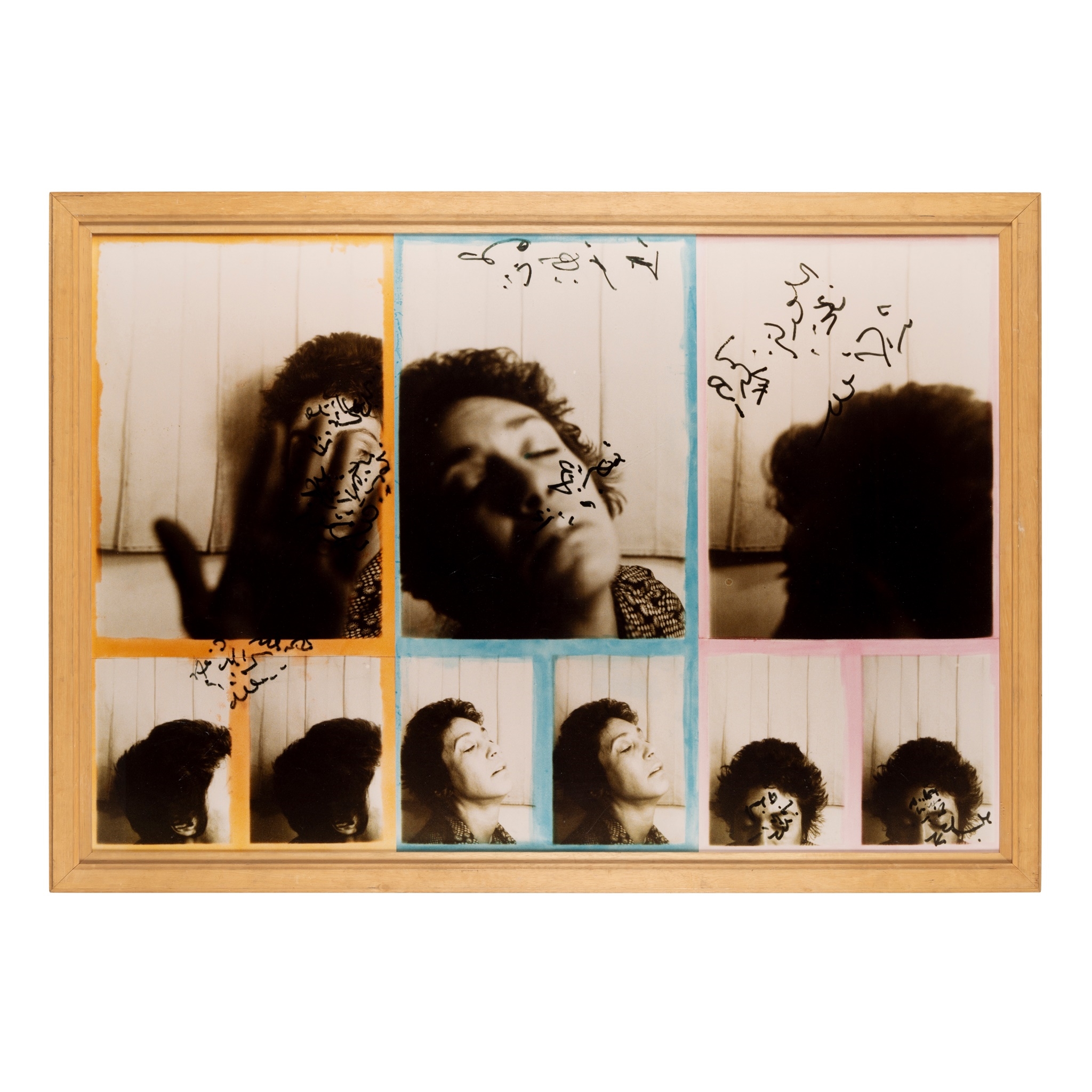 Artwork by Susan Hiller, Gatwick Suite: Ascent / Flight / Descent, Made of c-type photographs, enlarged from hand-coloured photo-mat originals, mounted as one panel